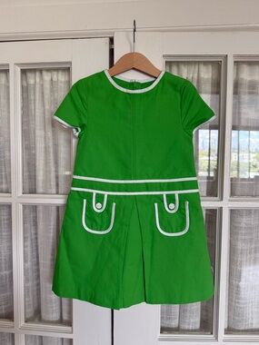 Jacadi Green Dress with White Trim